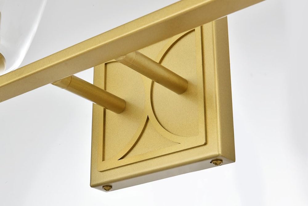Living District Harris 4-Light Iron & Glass Bath Sconce in Brass/Clear