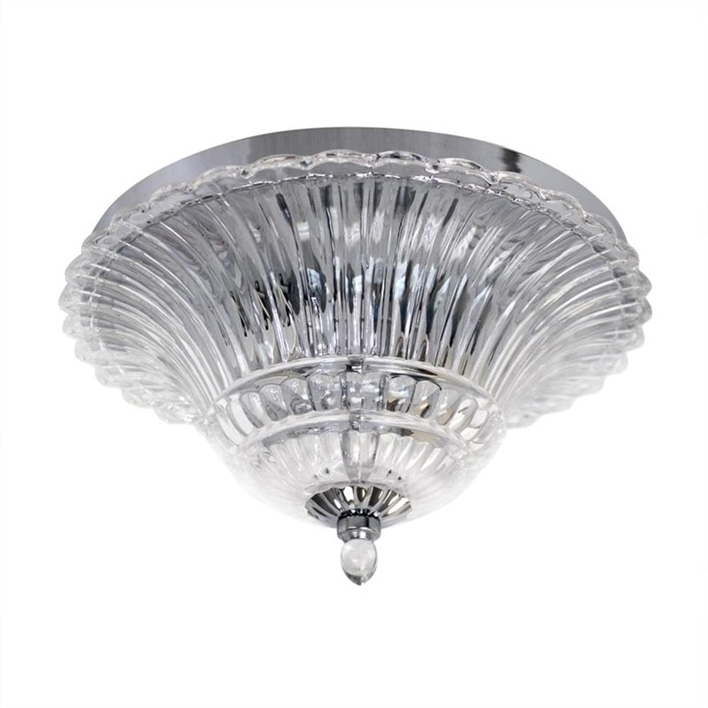 LALIA HOME Blossom 2 Light Glass Ceiling Flush Mount, 14x14x7.75 in, Chrome, Model LHM-2002-CH
