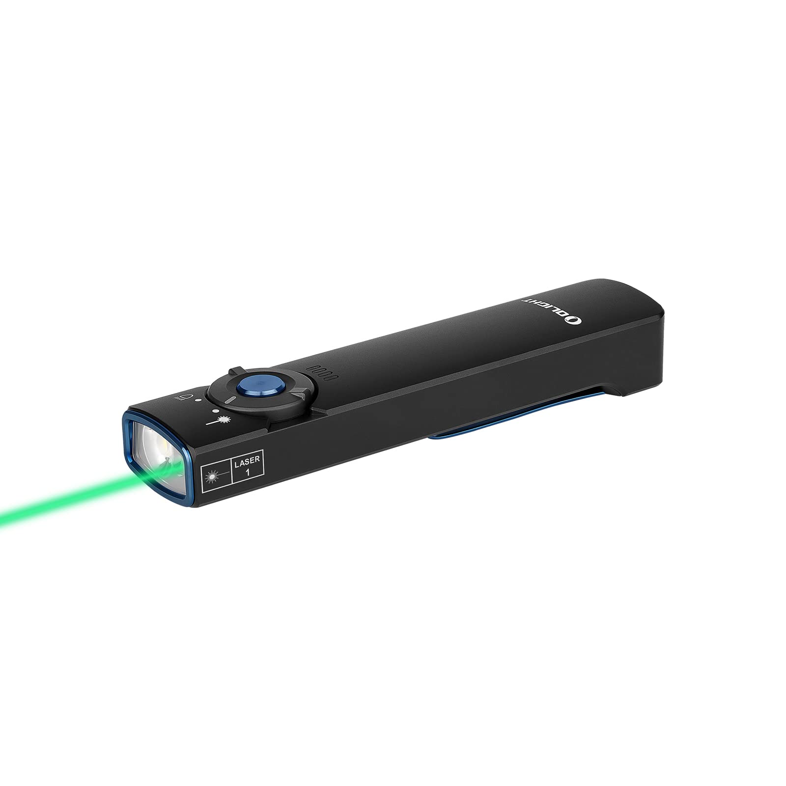 OLIGHT Arkfeld EDC Flat Flashlight, 1000 Lumens White LED Light with Green Beam Combo, Power by Rechargeable Built-in Battery fo