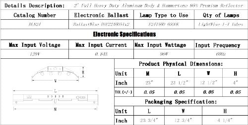 Durolux T5 Grow Light - 2 Ft 4 Lamps - Dl824 Ho Fluorescent Hydroponic Fixture Seeding Colon Veg Growing Daisy Chain With Bulbs