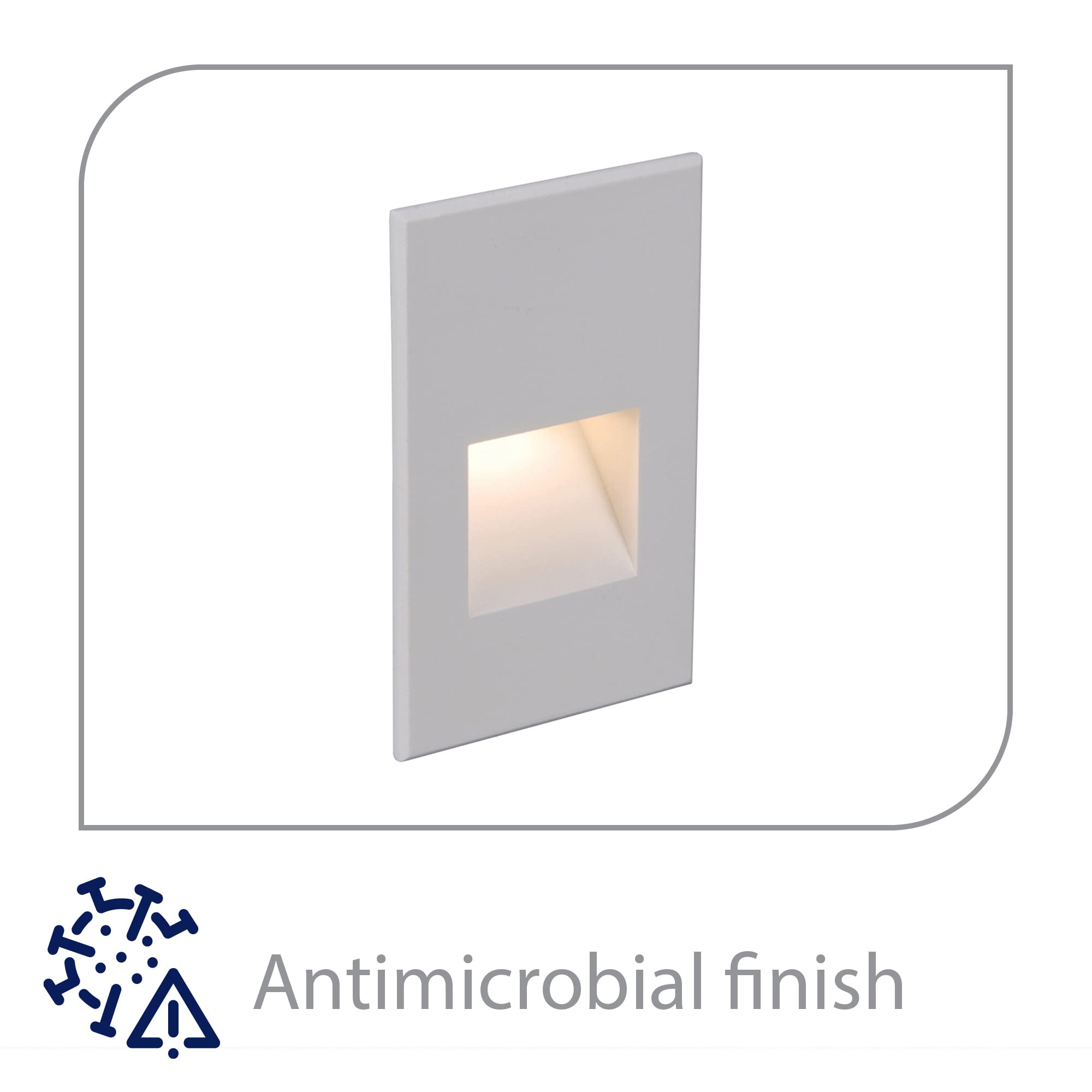 WAC Lighting LED Vertical Step and Wall Light, AM White, Aluminum, 120V, Built-in 3000K LED, Model WL-LED201-30-WT