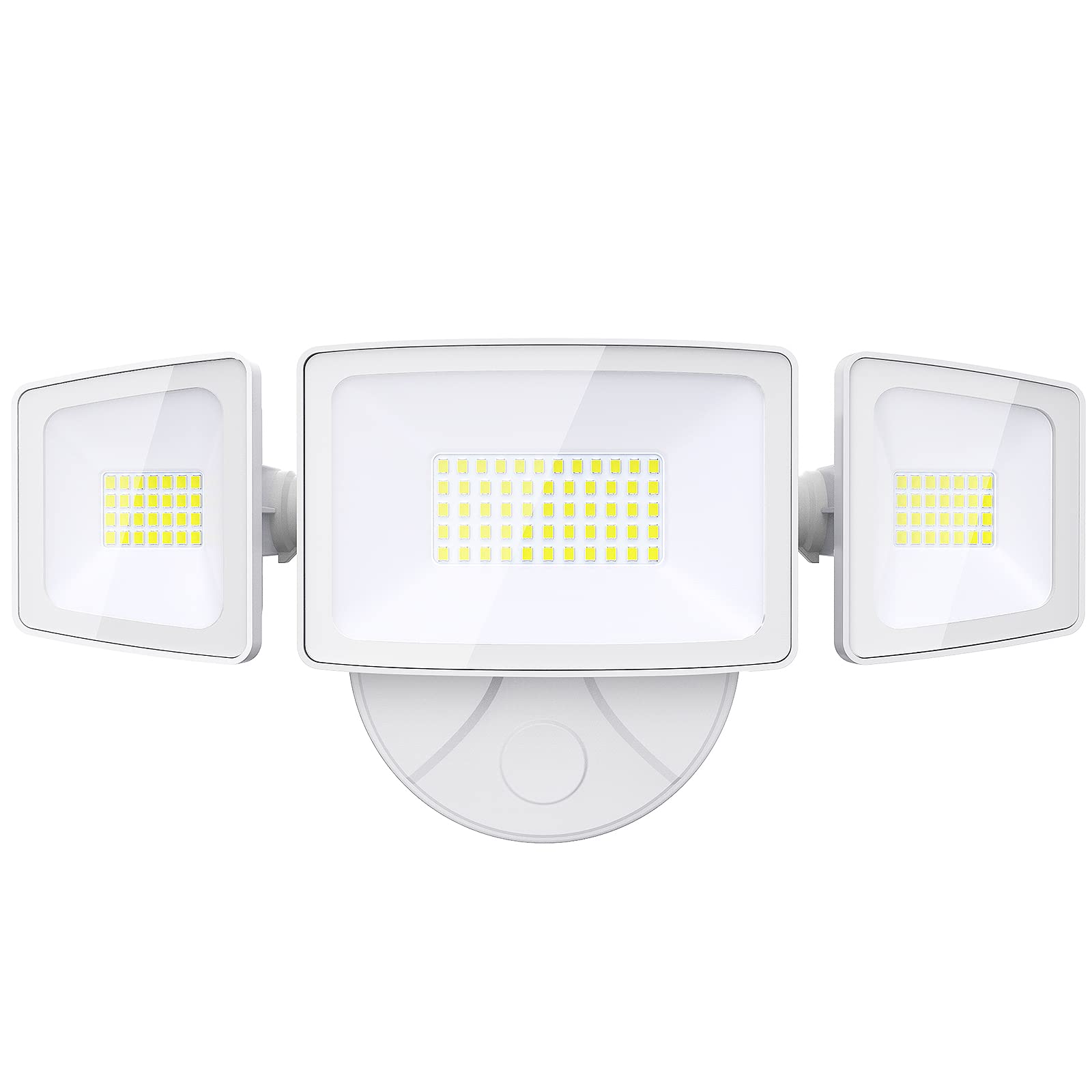 Onforu 55W Led Security Light, 5500Lm Outdoor Flood Lights Fixture With 3 Adjustable Heads, Ip65 Waterproof, 6500K White Super B