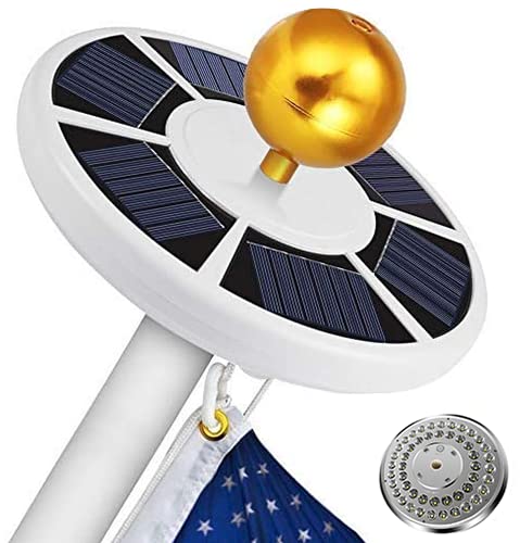 Blinngo Solar Flag Pole Light,Upgraded Flagpole Solar Light with Highly Reflective Alloys and Enhanced Brightness, 5V 48 SuperB
