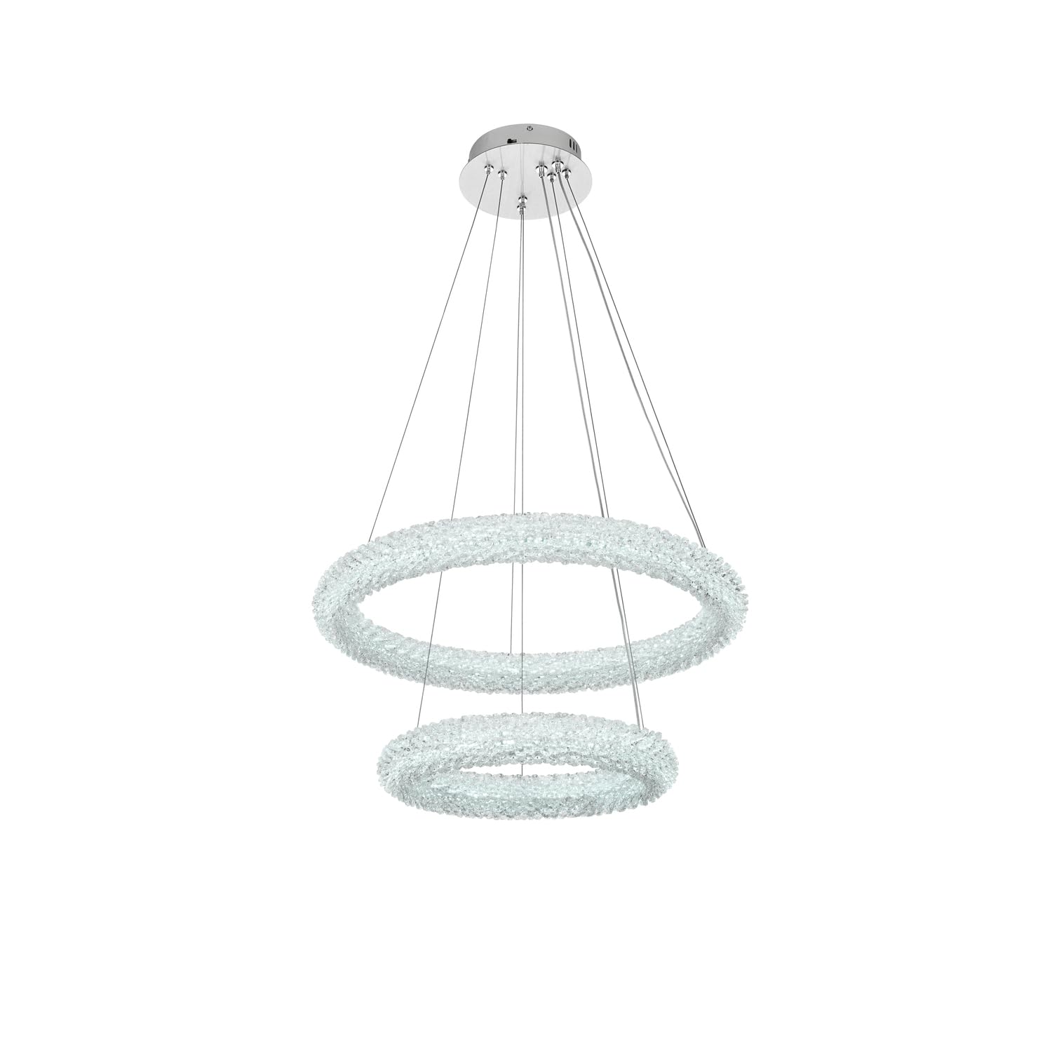 Elegant Lighting Bowen 24 Inch Adjustable Led Chandelier In Chrome