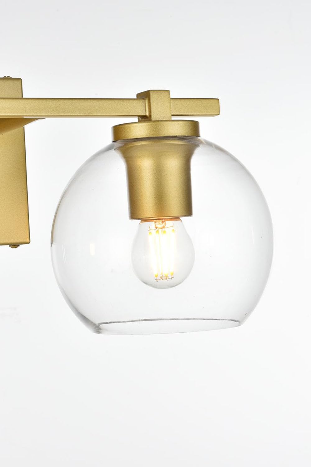 Living District Juelz 2-Light Iron & Glass Bath Sconce in Black/Clear