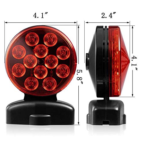 Czc Auto 12V Led Magnetic Towing Light Kit For Boat Trailer Rv Truck - Magnetic Strength 55 Pounds