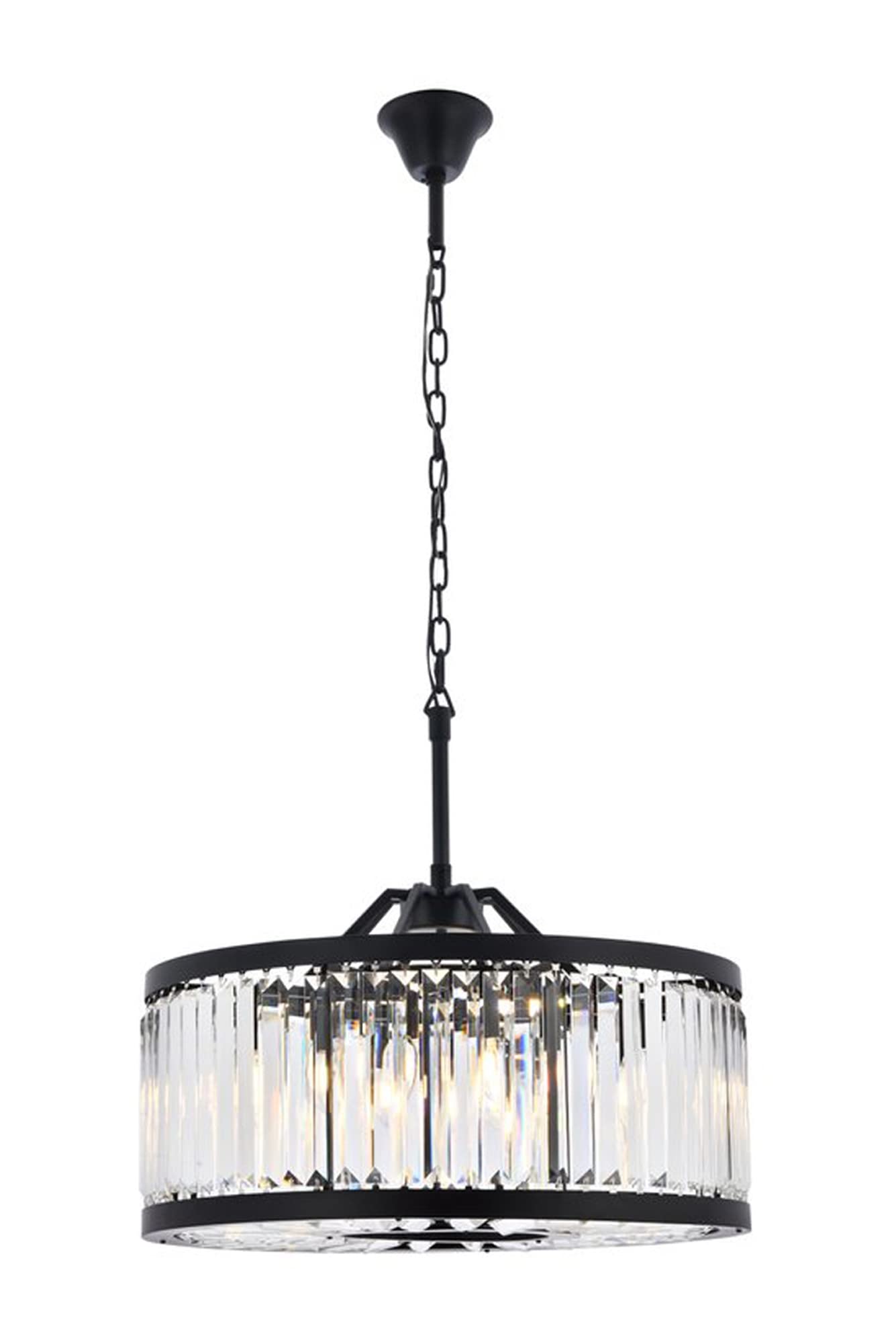 Elegant Lighting 1233D28MB-Rc 155 x 28 in chelsea 8 Light Matte Black chandelier
