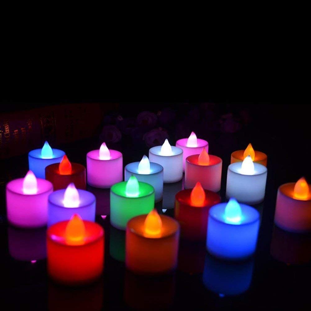 Rangwell LED Candle Tealight Diya Decorative Lights for Home Wall Lighting Decoration (Yellow Warm) (Decorative Candles-12) (Pac