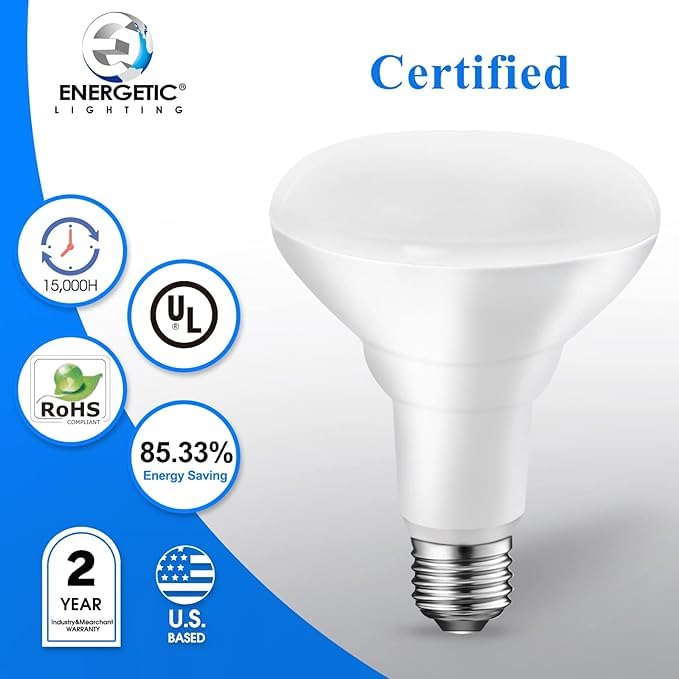Energetic 12-Pack Br30 Led Recessed Light Bulb, 8.5W=65W, 4000K Cool White, 650Lm, Dimmable Ceiling Flood Light Bulb For Cans, C