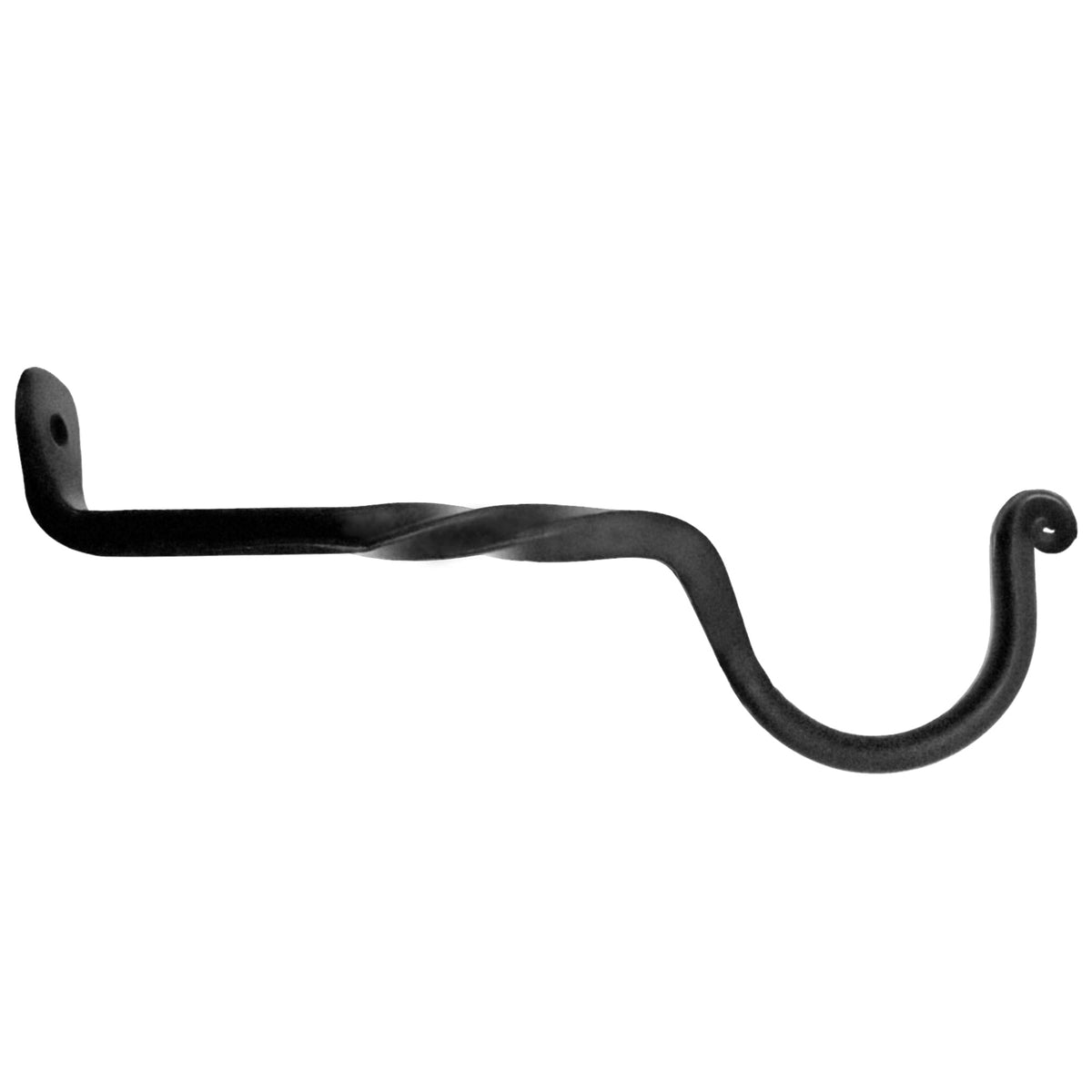Bcd Wrought Iron Colonial Lantern Hook - Black Steel Bucket For Country Primitive Hall Décor