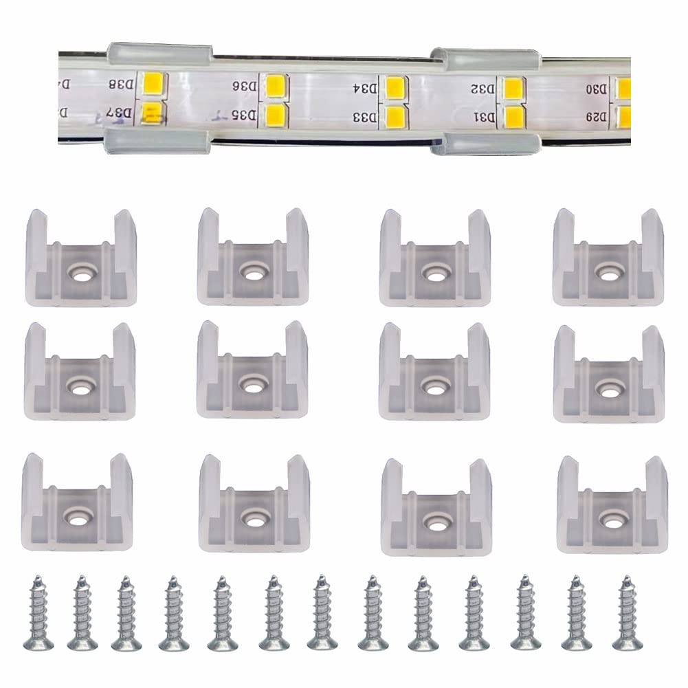 Gyghaoho 120Pcs Led Strip Light Clips Neon Mounting Clips 10/13/16Mm Size Make The Neon Signs Flexible Light Strip Fixing Card (