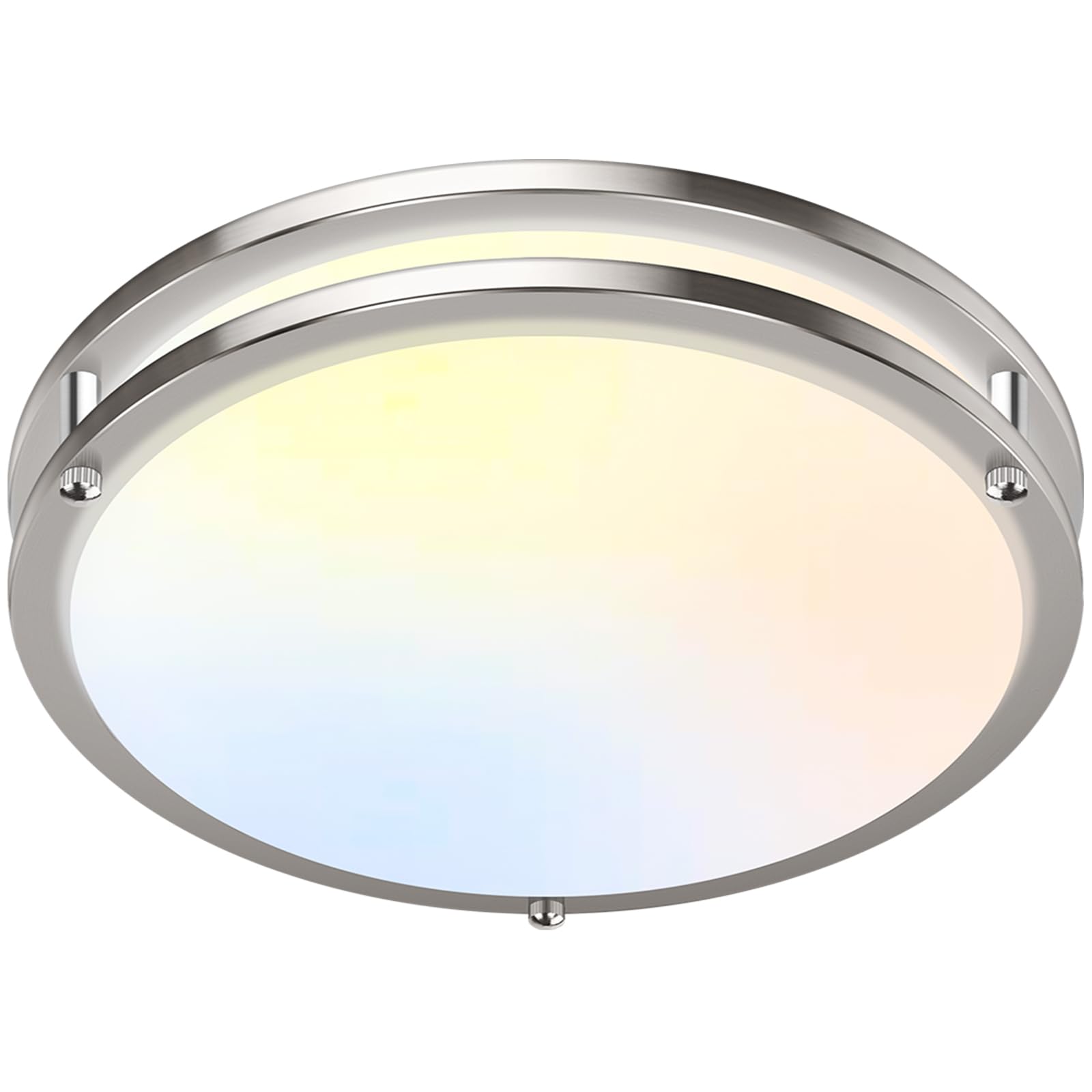 13 inch Dimmable LED Ceiling Light Fixture  36W Super Bright 3600 Lumens Brushed Nickel Flush Mount Light Fixture  2700K-6500K Adjustable Ceiling Lights for Bedroom  Kitchen  Bathroom  1-Pack