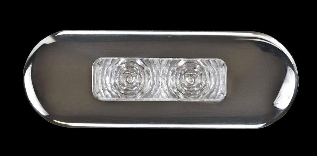 Hella Marine Oblong Led Courtesy Lamp - Red Led, Stainless Steel Bezel, Model 2Xt980869-501