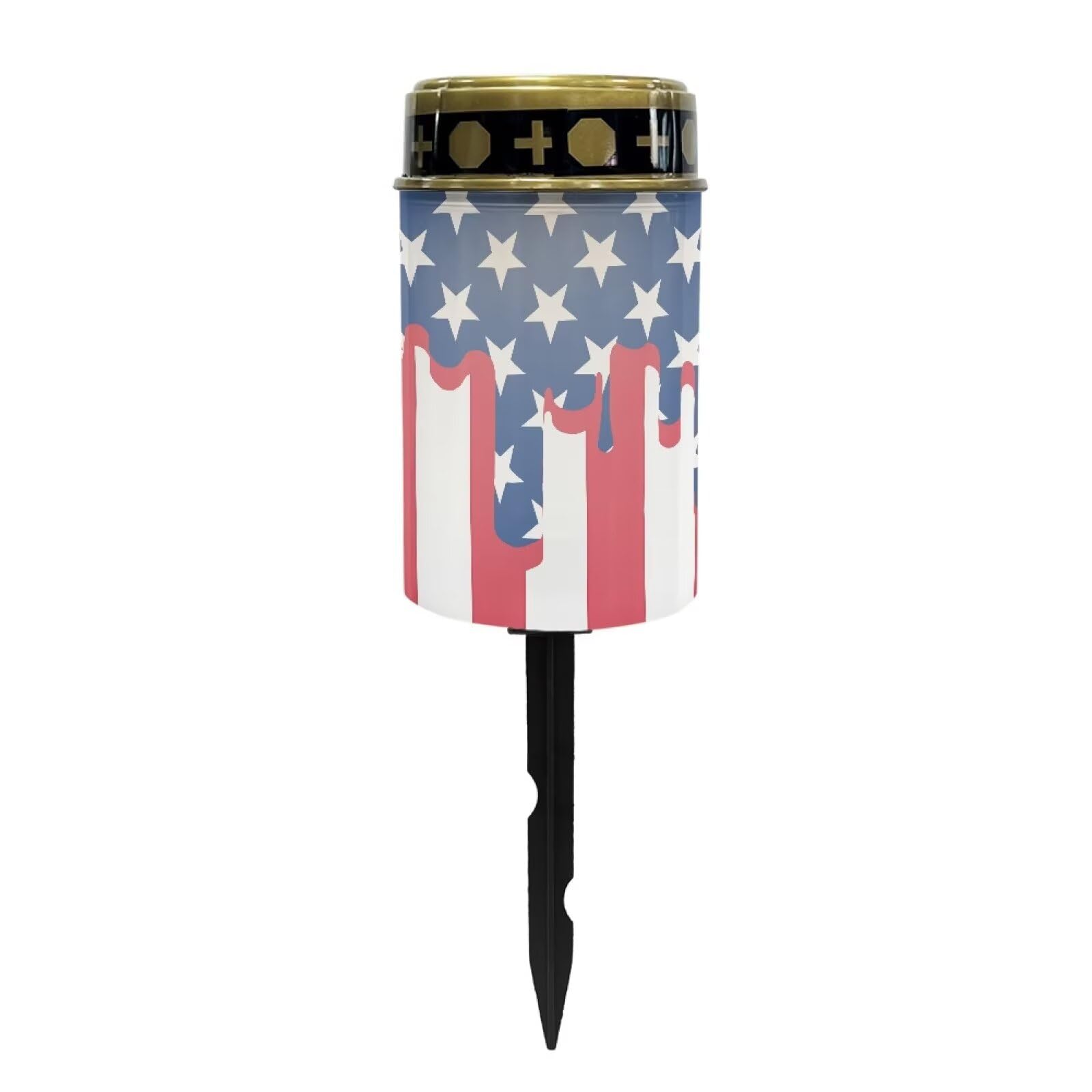 Psesaysky Solar Garden Stake Lights Decorations American Flag Waterproof Solar Lights for Outside