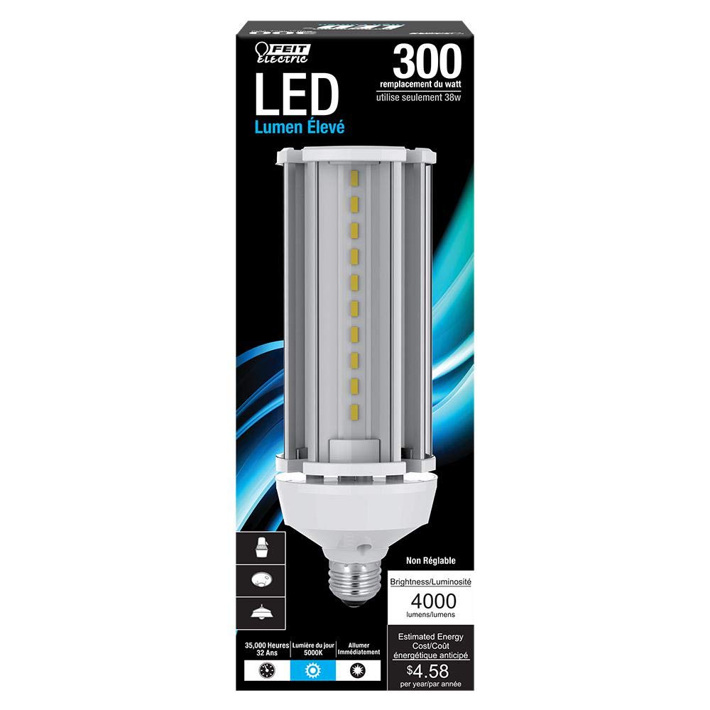 Feit Electric LED Light Bulb, C4000/5K/LED, Yard Light, 1 Count, Bulb Only, Plastic