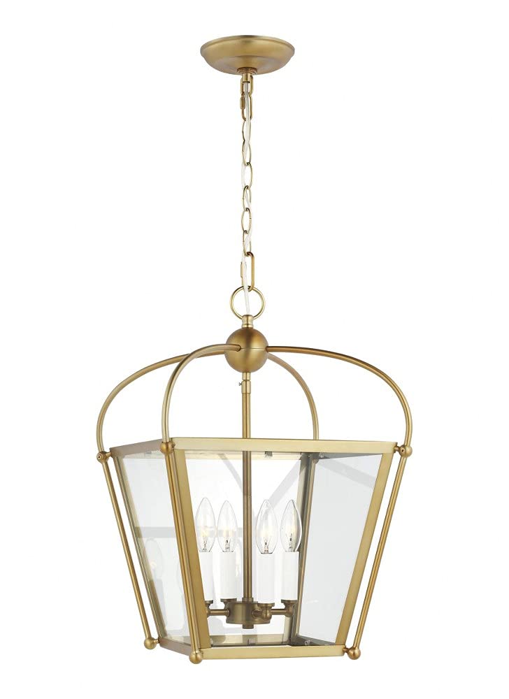 Generation Lighting 4-Light Charleston Pendant Light Fixture (Satin Brass) 5191004-848 | Modern Ceiling Light Fixture for Home D
