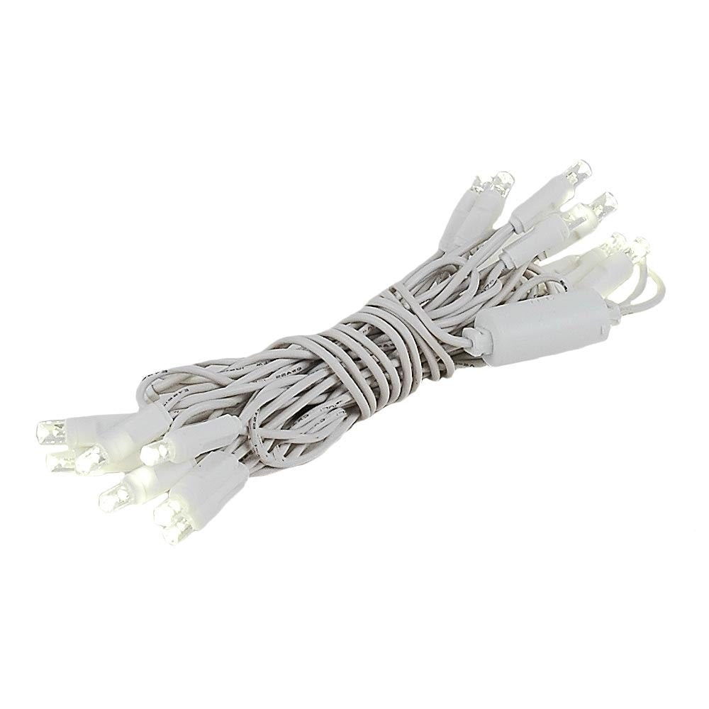 Novelty Lights 10 Light LED Christmas Mini Light Set  Outdoor Curtain Wreath Craft Bottle String Lights  Warm White  Non-Connectable  White Wire  5 Feet