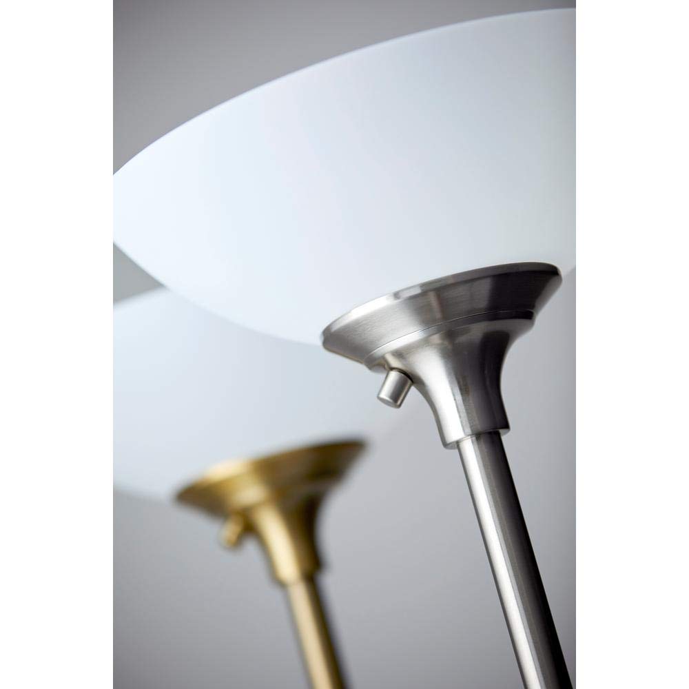 Adesso 7506-22 Floor Lamp, 300 Watt, Metal, Brushed Steel