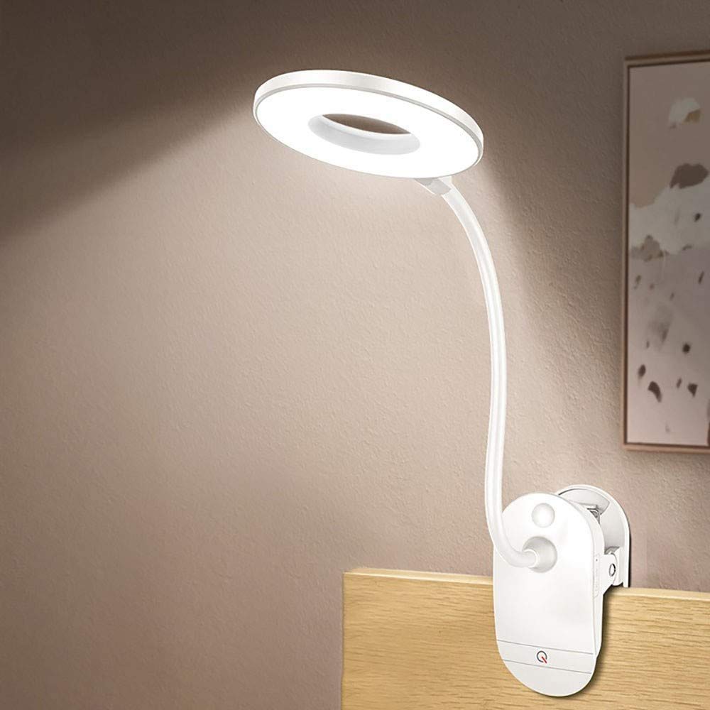 Frog Department Store Clip on Lamp, USB Rechargeable, 3 Brightness Levels, Green/Red, Model YG-T102, Battery Powered Reading Light