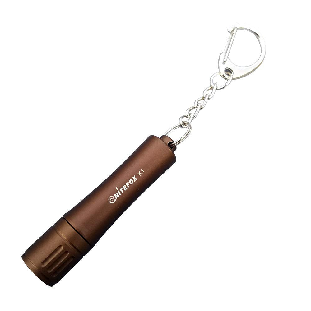 Nitefox K1 Keychain Flashlight, 150 Lumens, Waterproof, Aluminum, Coffee Brown