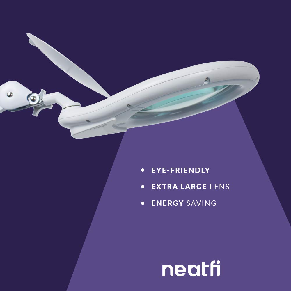 Neatfi Elite Xl Hd Super Led Magnifying Lamp, 3 Diopter With 12 Diopter, Dimmable, 3 Light Modes (3000K/4000K/6500K), Glare-Free