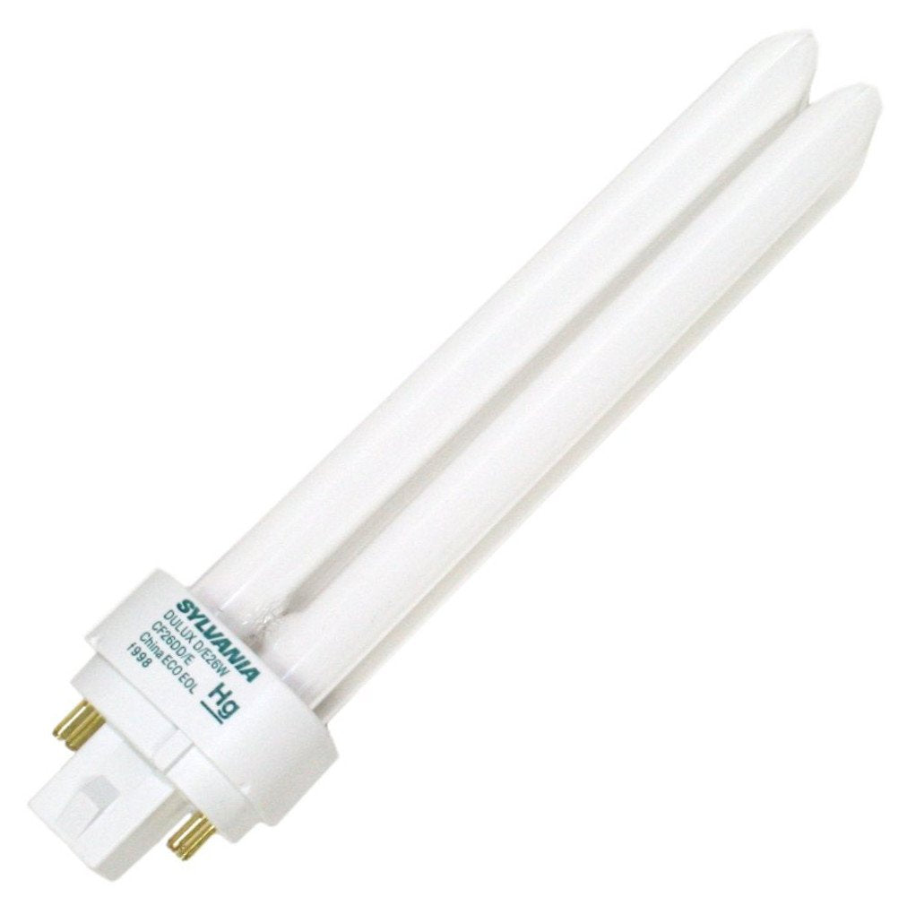 Sylvania 20669 (12-Pack) Cf26Dd/E/841/Eco 26-Watt Double Tube Compact Fluorescent Light Bulb, 4100K, 1710 Lumens, 82 Cri, T4 Shape, 4-Pin G24Q-3 Base