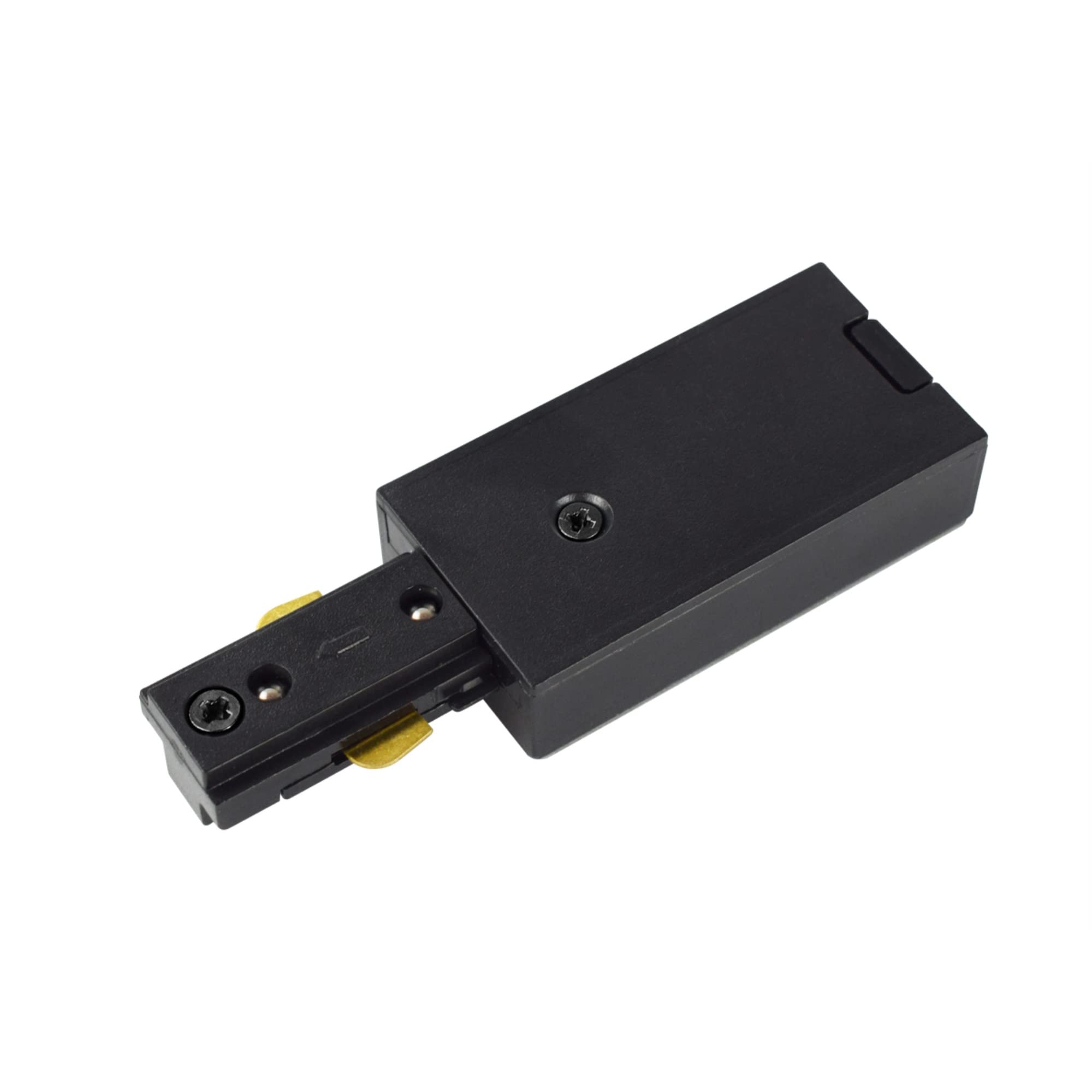 Elitco Lighting Plastic Track Section End Feed Connector in Matte Black