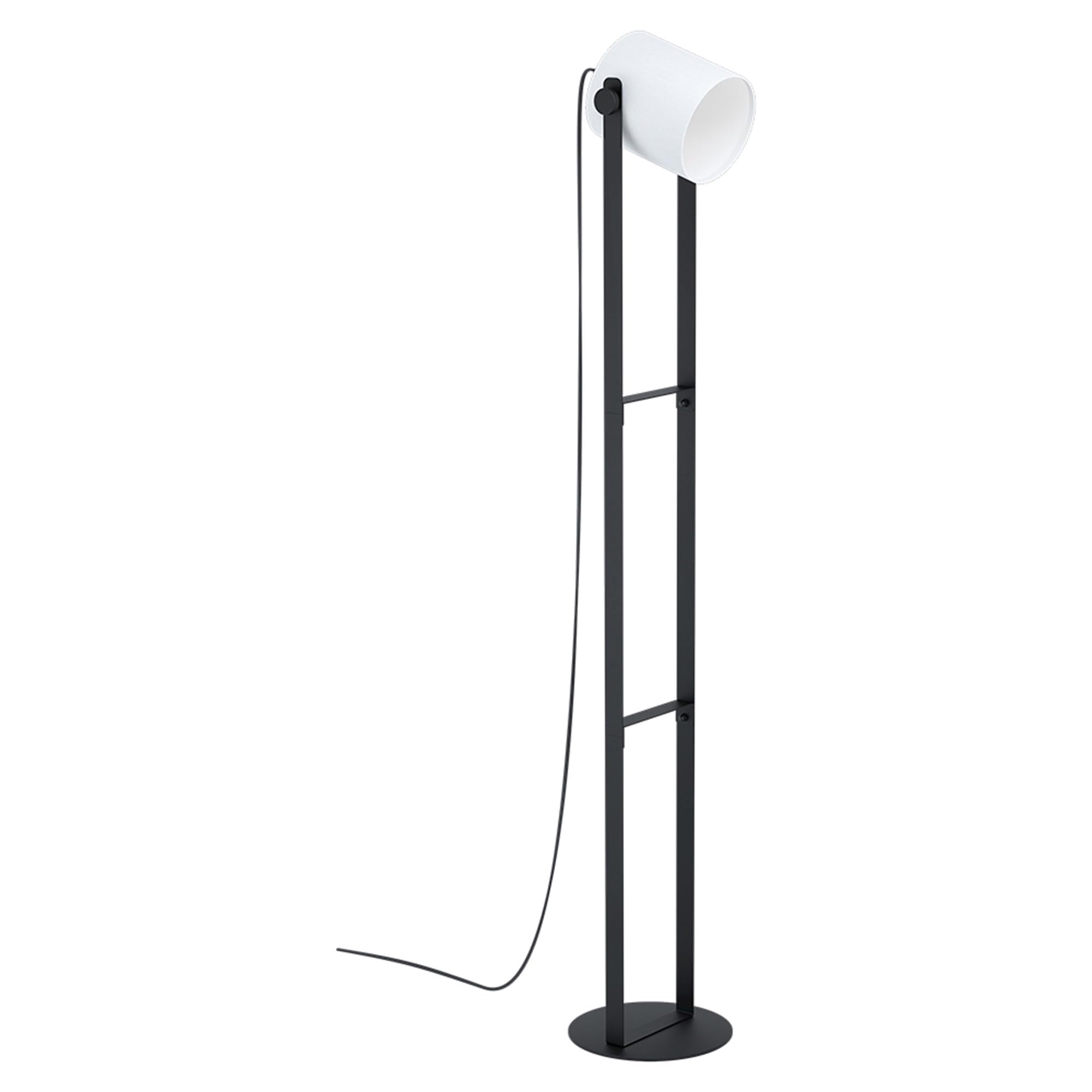 EGLO Lighting 43429A Burbank - 15W 1 LED Floor Lamp in Transitional Style-54.88 Inches Tall and 9.88 Inches Wide, Black Finish w