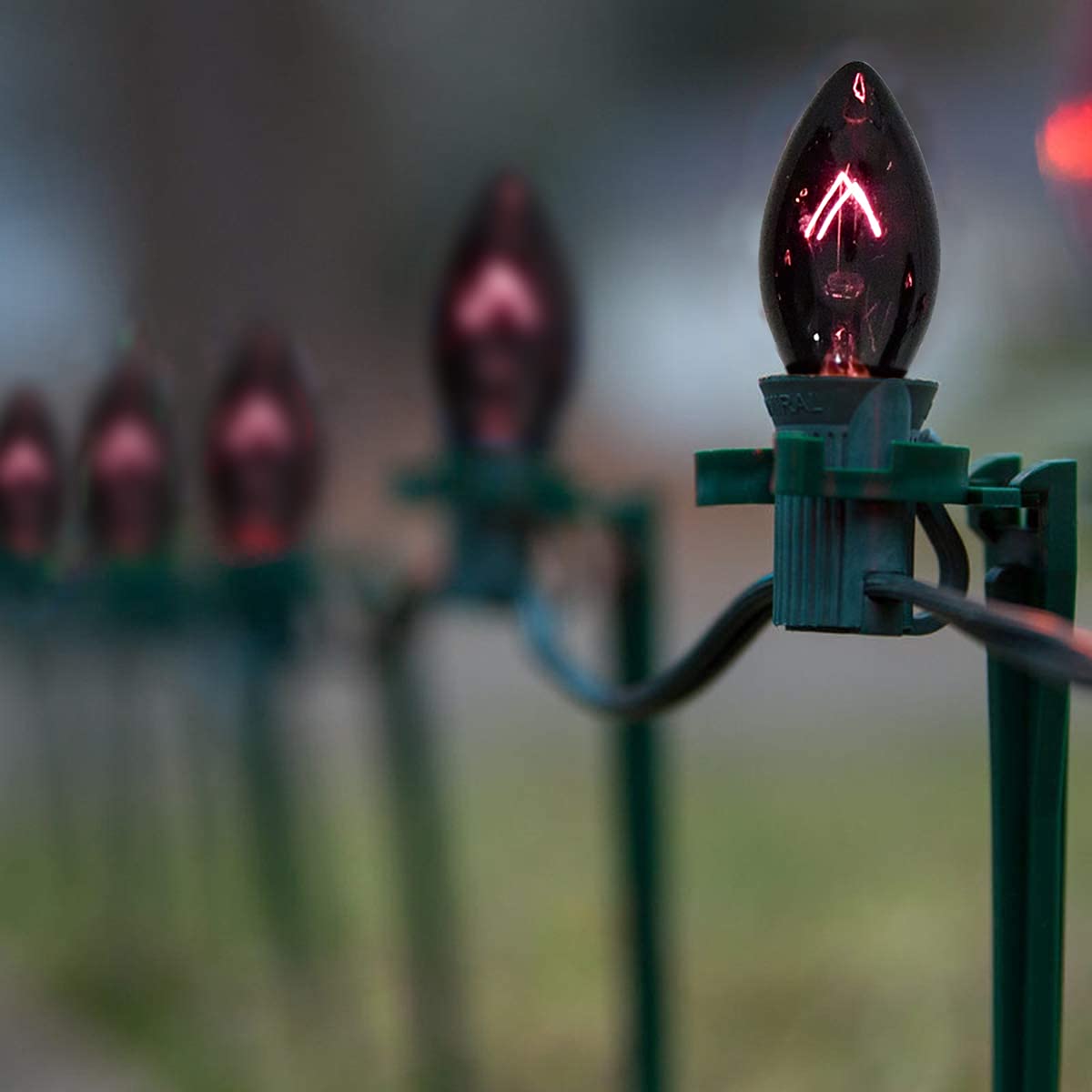 GOOTHY C7 Halloween String Lights - 25Ft Black Purple Outdoor Lights with 27 Edison Bulbs, Connectable for Patio Decor