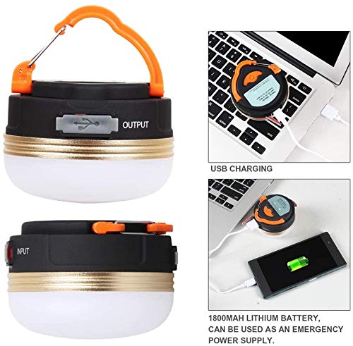 Censinda LED Camping Lantern - 300LM Rechargeable Tent Light, 1800mAh Power Bank, Green, Model Tentlamp002, 2 Packs