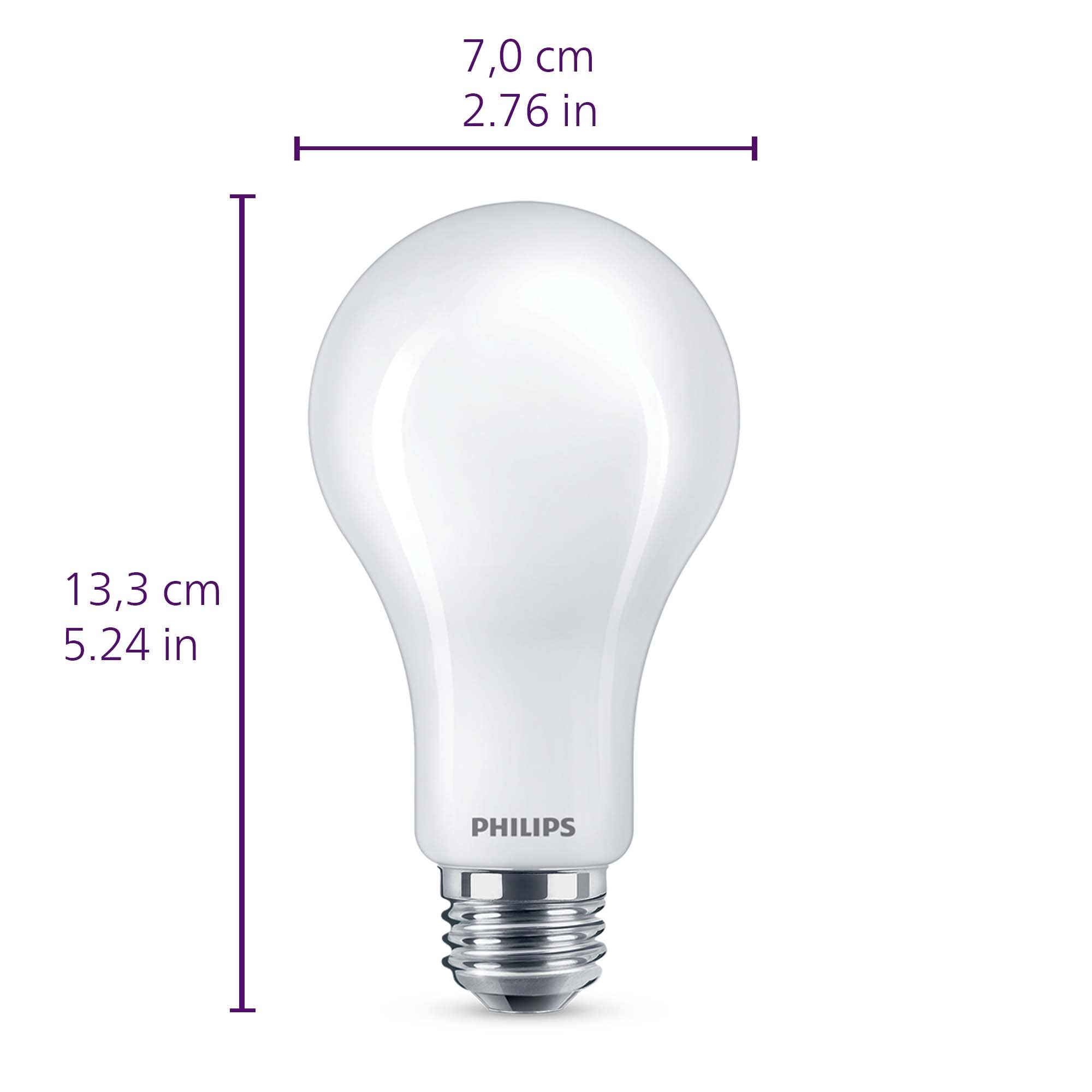 PHILIPS LED Frosted Spiral A21 Bulbs, Dimmable, 1600 Lumen, Soft White, 12.5W=100W, E26 Base, 2-Pack