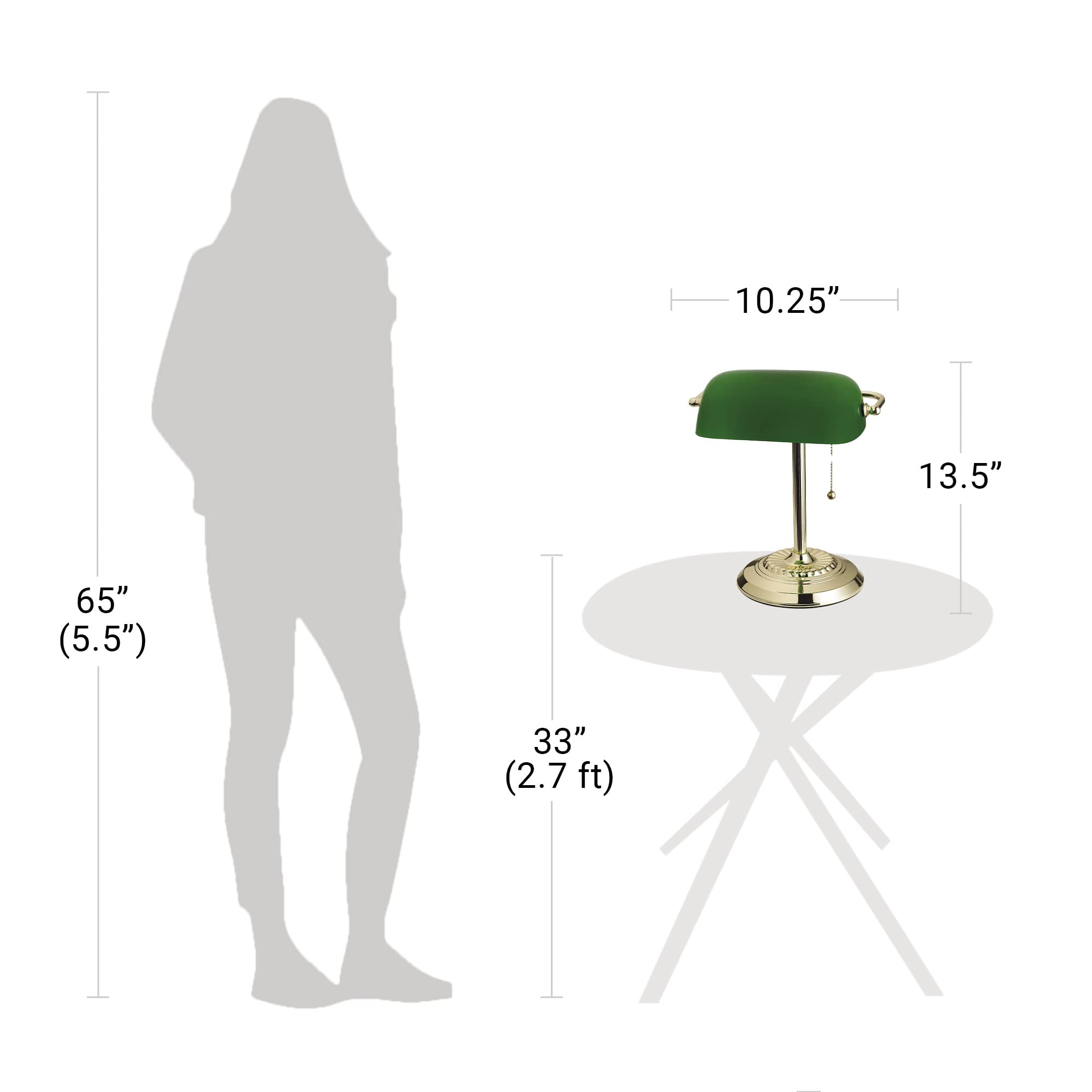 Catalina Lighting Traditional Desk Lamp, 13.5in Green Glass, Smart Home Capable, Model 17466-017
