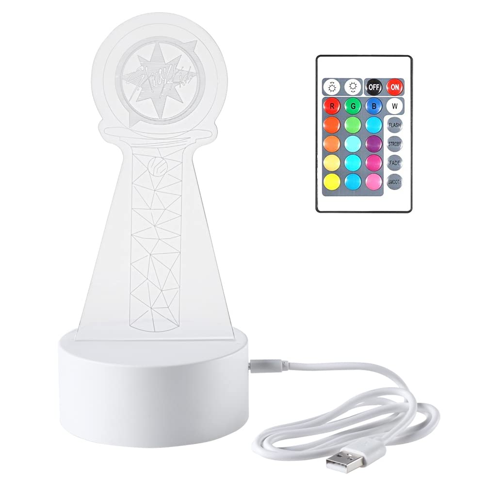WGEEEY Kpop Stray Kids 16 Colors LED USB Acrylic Night Light with Remote Control for Home Room Decoration