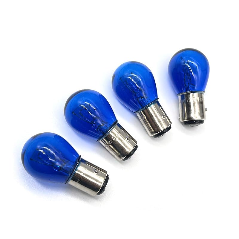 Zoucsj 4Pcs 1157 12V Blue Light Bulb for Auto Car Brake, Stop, Signal, Turn Tail Lamp - Models 1016, 1034,