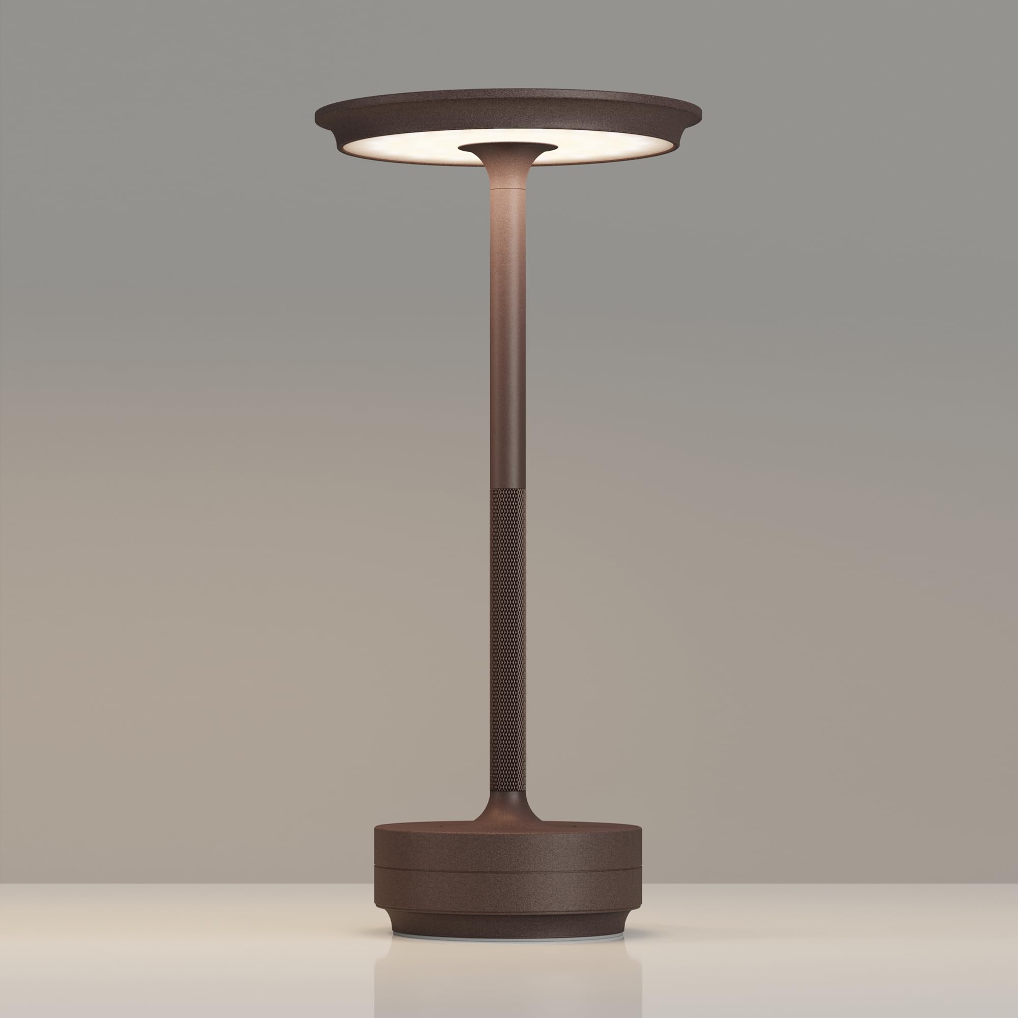 TBBGA Rechargeable Table Lamp, 5000mAh, 3 Color Stepless Dimming, Aluminum, Portable, Rust, Model T106C