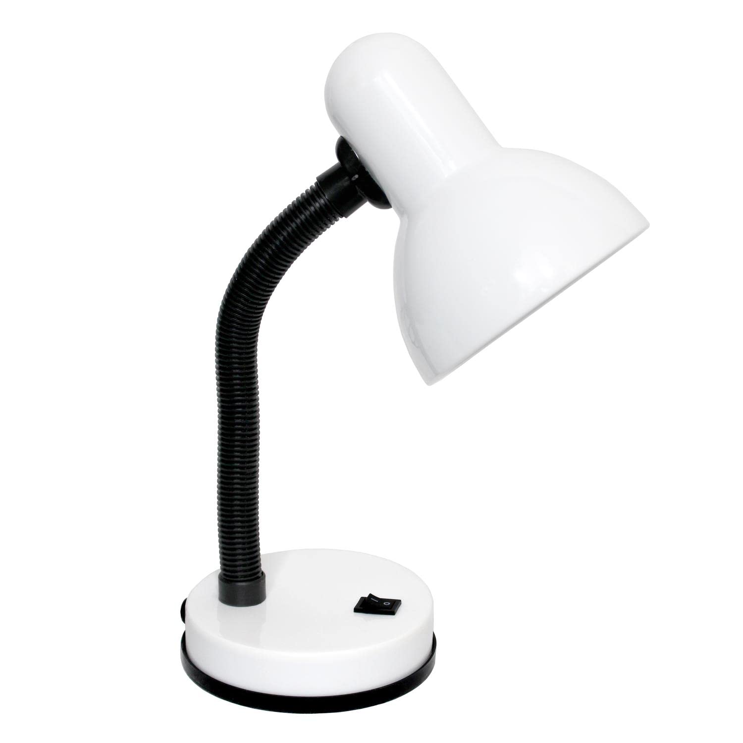 Creekwood Home 14.25&quot; Metal Desk Lamp With Gooseneck & Bowl Shade - White Task Lighting
