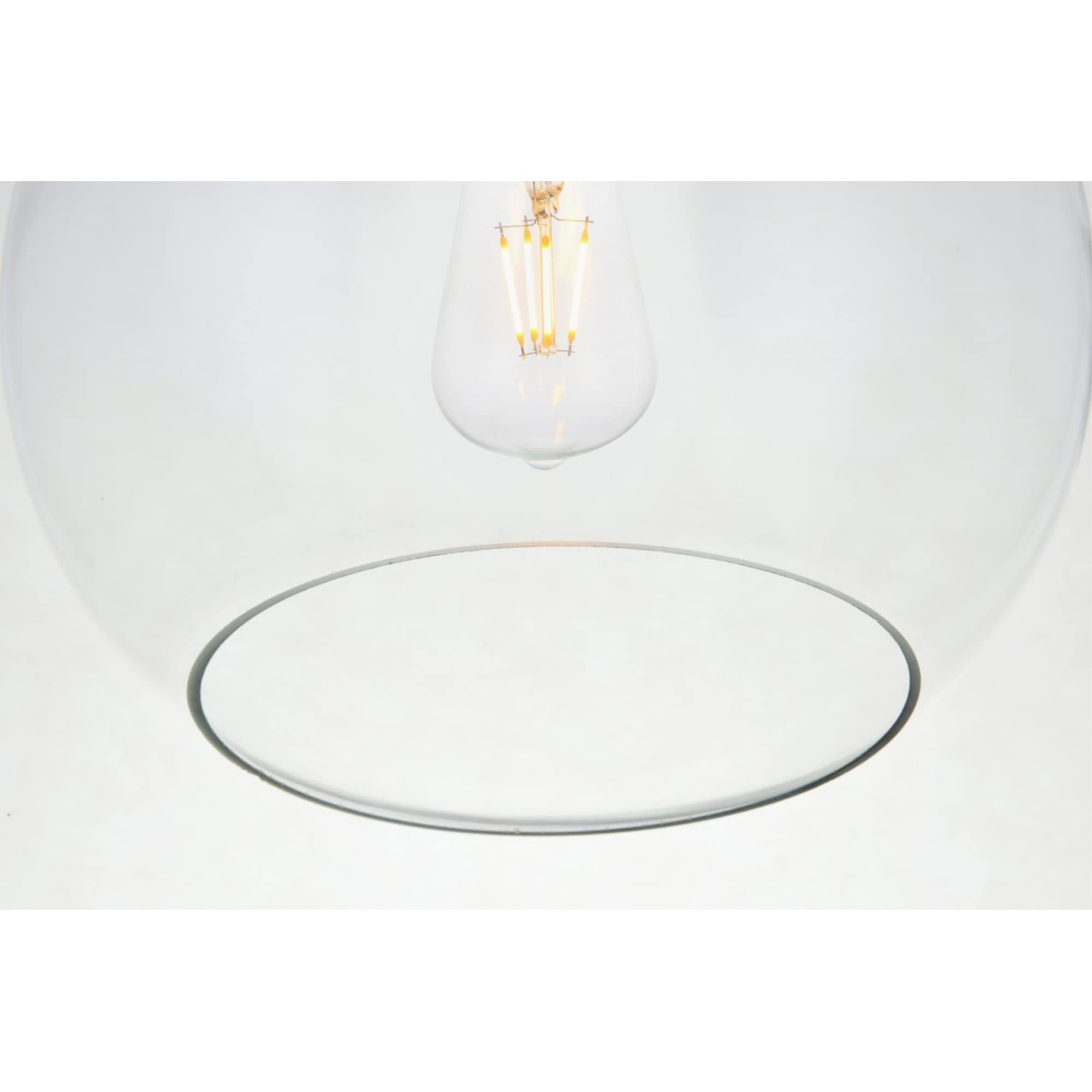 Elegant Lighting Baxter 1 Light Chrome Flush Mount with Clear Glass