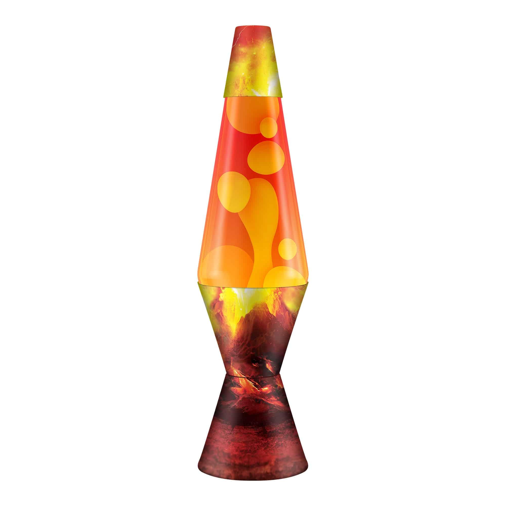 Lava Original Lamp - Erupting Crater - 14.5in - Yellow Wax and Red Liquid - Model 20490400US - Home Décor Motion Light