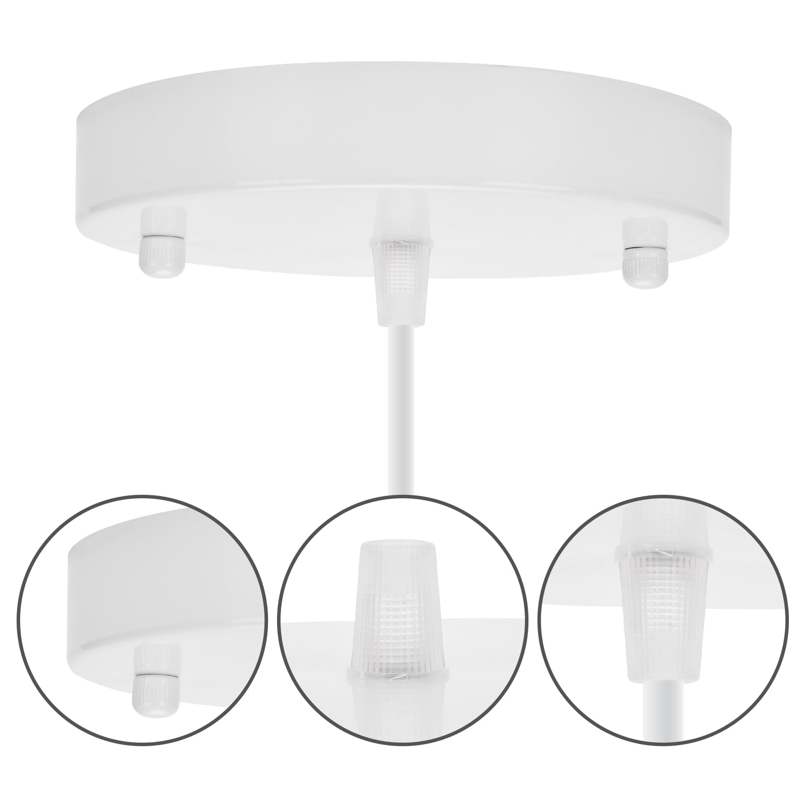 S SANGLE SOPFFY Pendant Light Canopy Kit, 5.8" White Cast Iron Ceiling Plate with Mounting Hardware, Model 00001