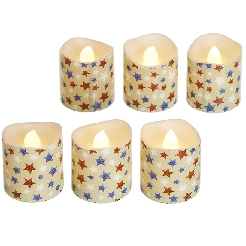 Set of 6 Themed Tealight Candles - Patriotic