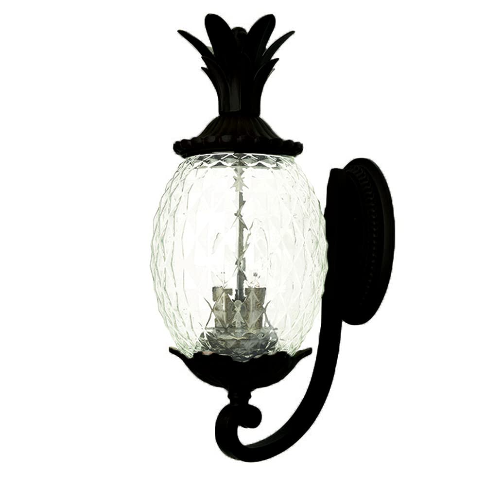 Acclaim Lighting | 7511BK | Lanai Collection | Large Outdoor Wall Mounted Pineapple Dimmable Lantern | Durable Anti-Rust Cast Al