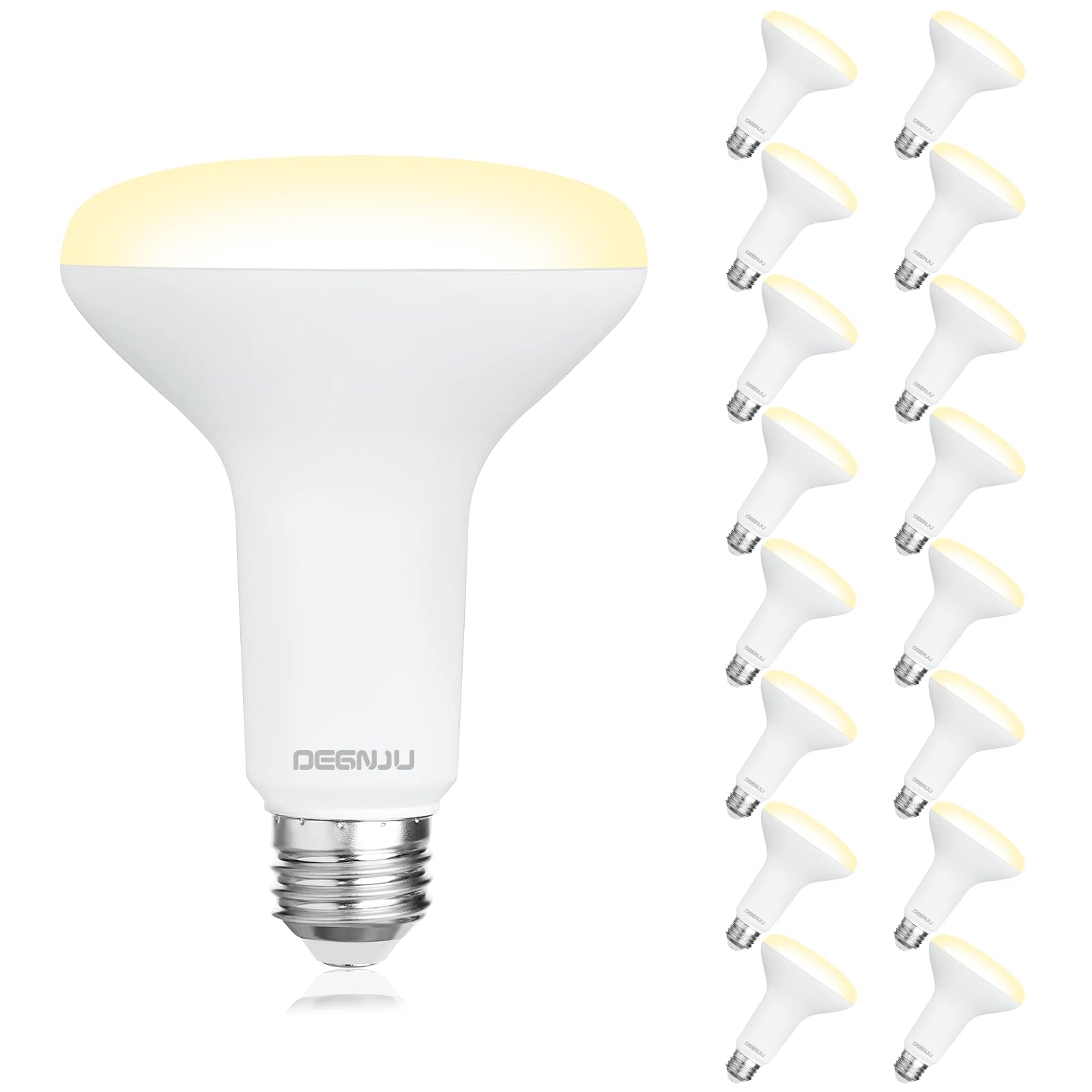 Degnju 16 Pack Br30 Led Bulb, Dimmable Indoor Flood Lights 7W Equivalent 65W 2700K Soft White, Cri80, 650 Lm, E26 Base, 15000 Li