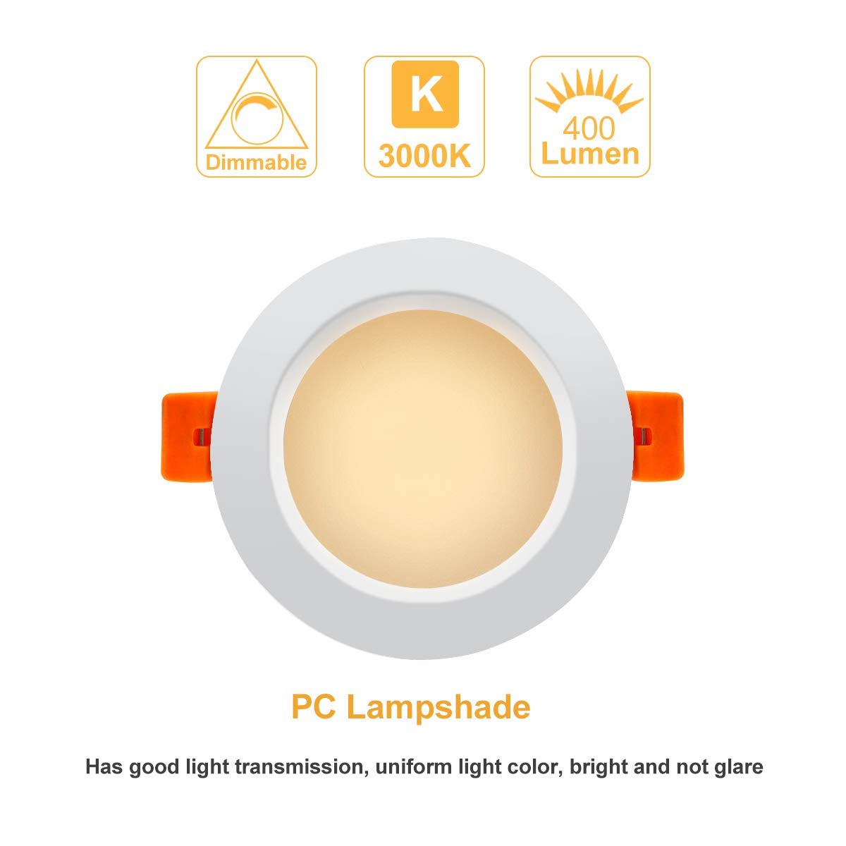 Ygs-Tech 3 Inch Led Recessed Lighting, Dimmable Downlight 5W(40W Halogen Equivalent), Cri80, 3000K Warm White Led Ceiling Light With Led Driver(10 Pack)