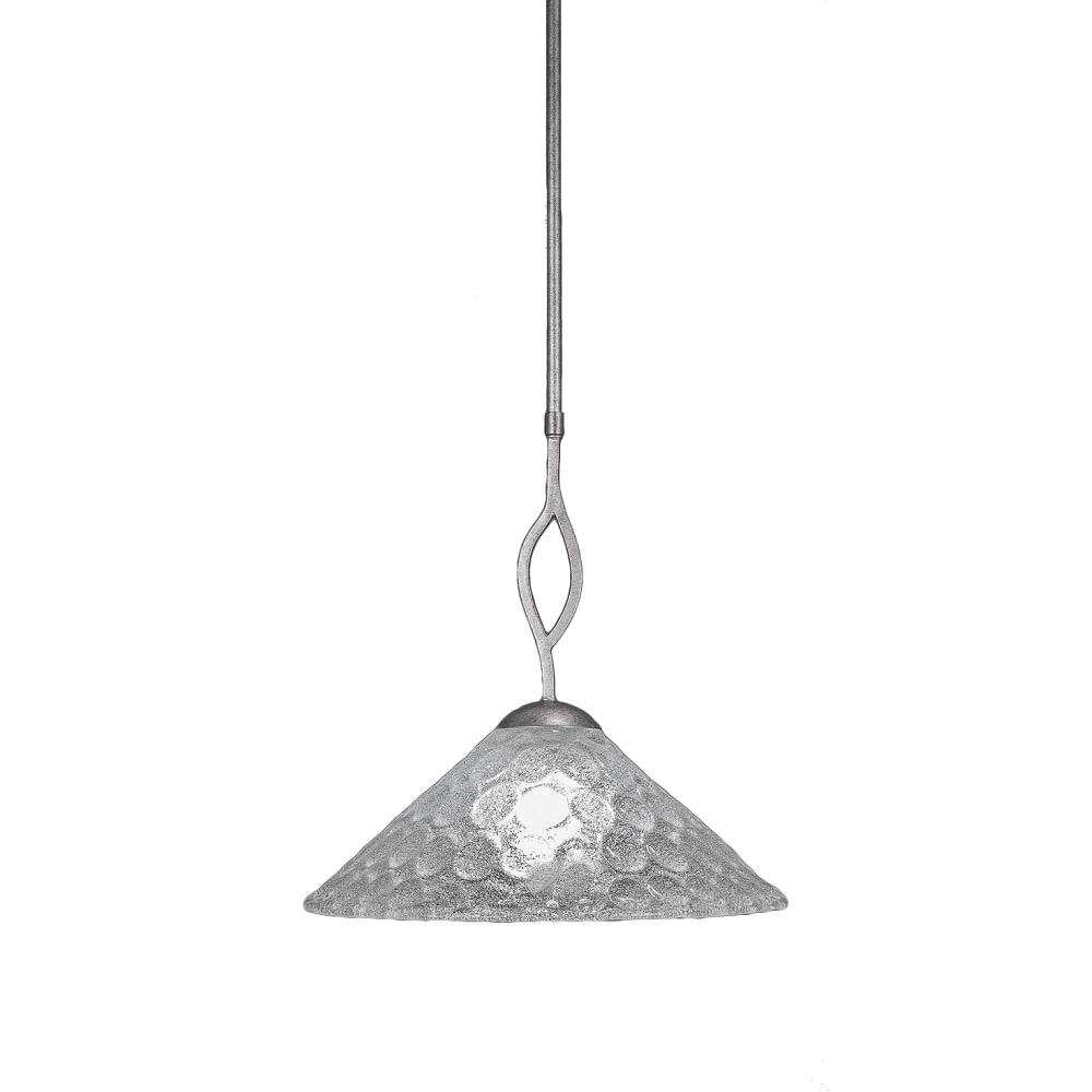 Toltec Lighting 241-As-411 Revo Pendant With 16&quot; Italian Bubble Glass, Aged Silver Finish