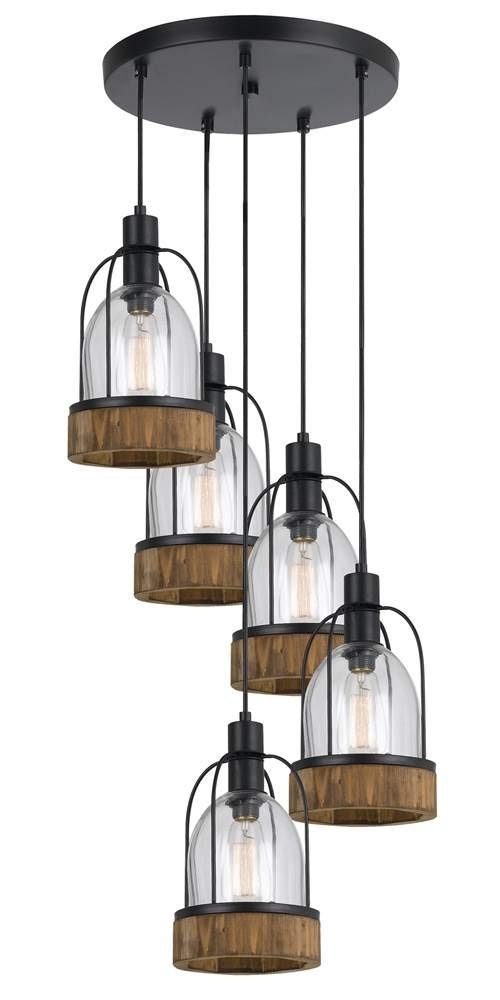 Cal Lighting FX-3584-5 Restoration Five Light Pendant from Beacon Collection in Bronze/Dark Finish, 20.00 inches