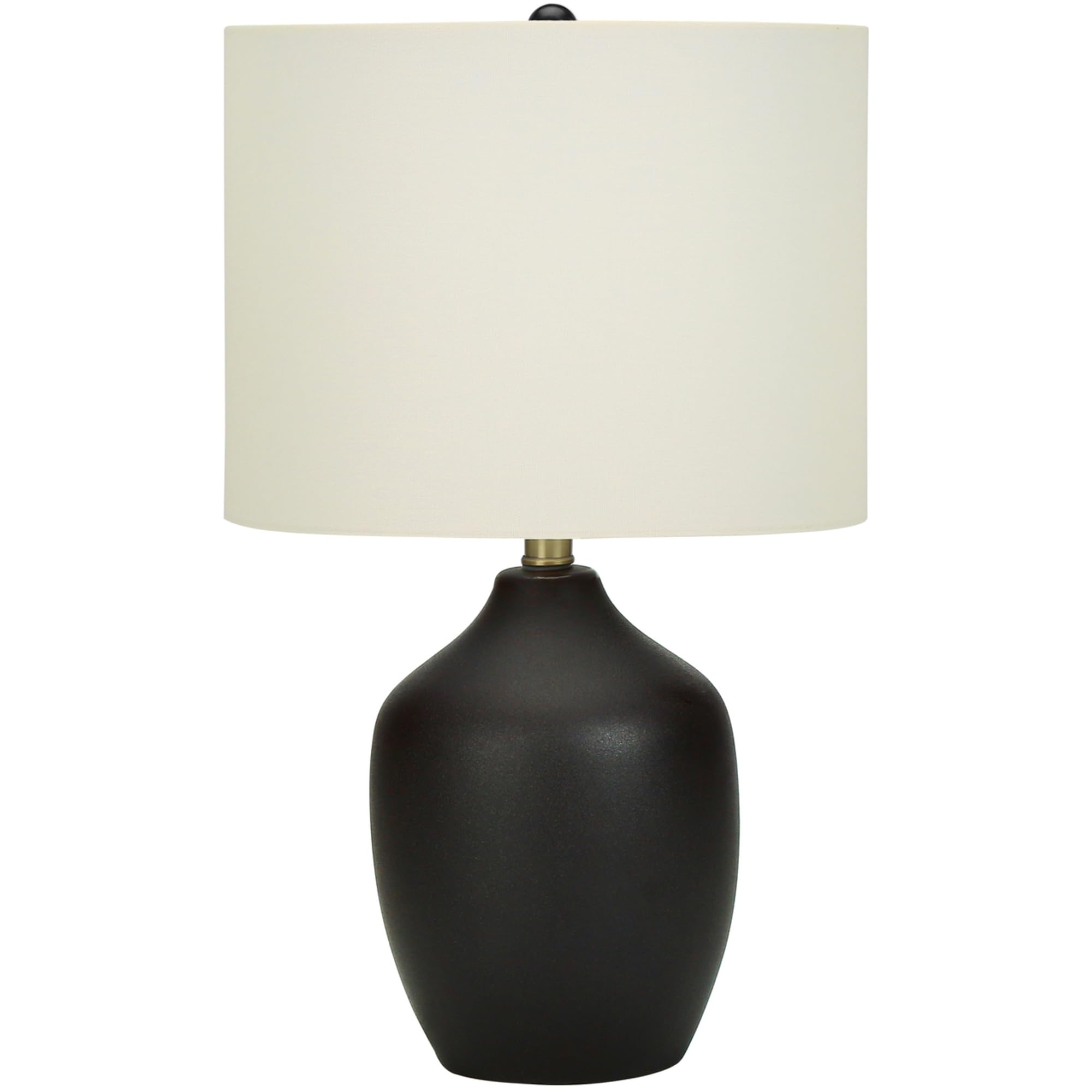 Monarch Specialties I 9708 Lightingtable Lamp, Black Ceramic, Ivory/Cream Shade, Transitional