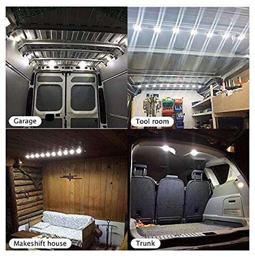 ROYFACC LED Van Interior Light Kit - 60 Bright White LEDs, Metal, 12V for Trucks, Cars, Caravans (20 Modules)