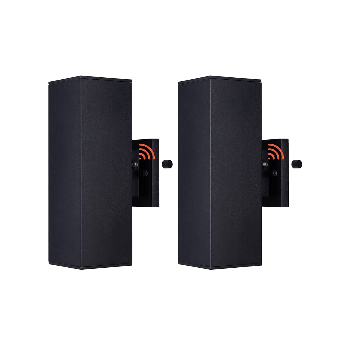 Mirrea Modern Outdoor Porch Light 2-Pack, Dusk To Dawn Sensor, Matte Black Aluminum, Waterproof