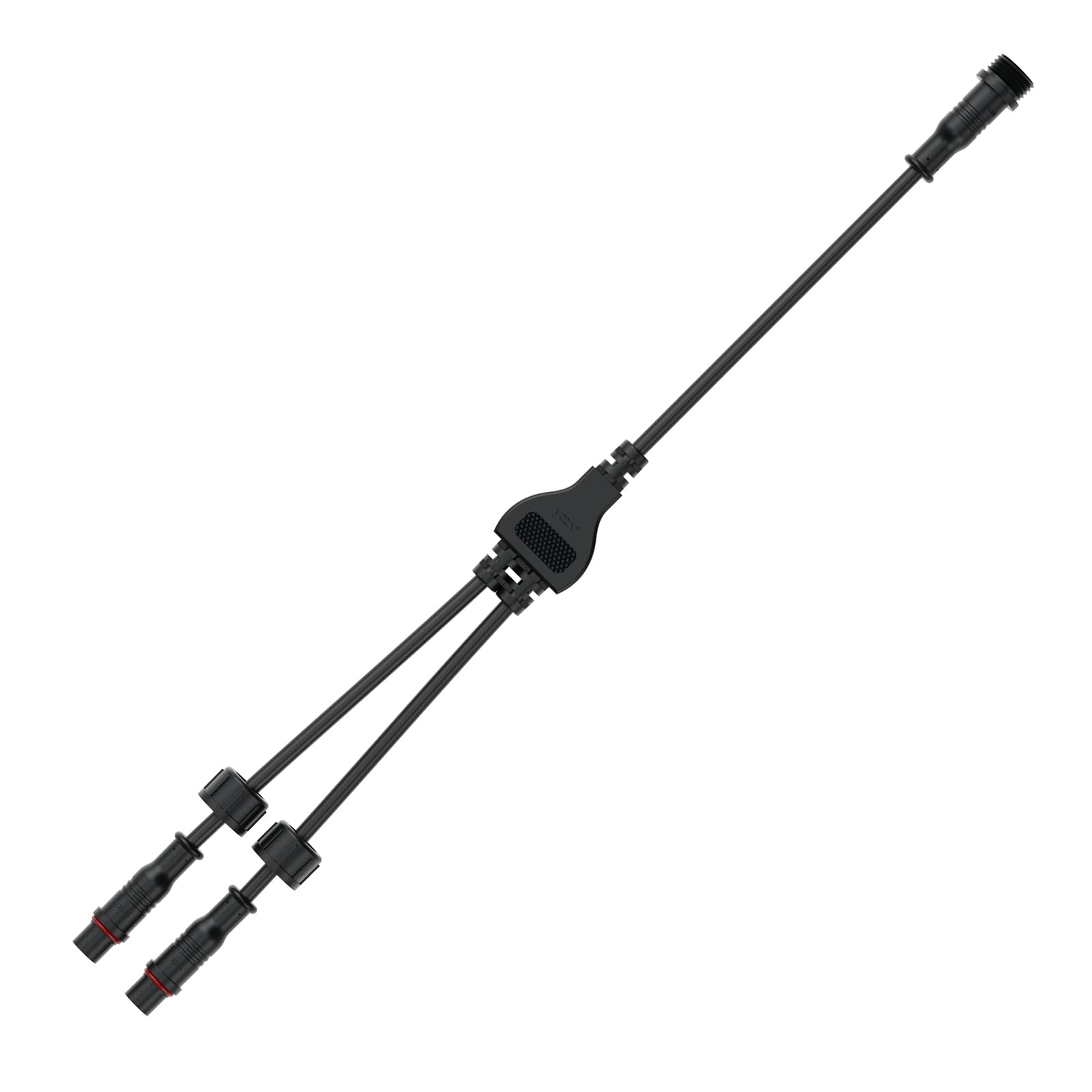 BTF-LIGHTING 3 Core 3 Pin Small Size IP65 Y Shape 1 Male Divided 2 Female Splitter Connector Black Plastics 0.32mm/22AWG 15mm Nu