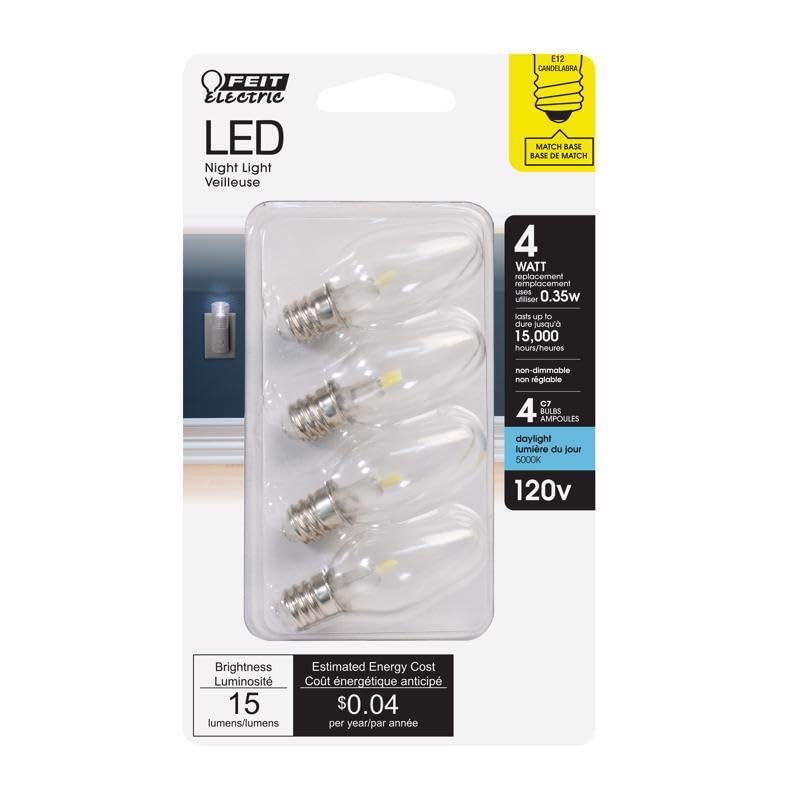 Feit Electric 55105 - BP4C7/850/LED/4 Blunt Tip LED Light Bulb